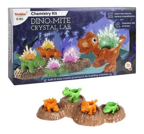 Youreka Dino-Mite Crystal Lab Chemistry Kit, STEM Toys for Kids, 8Y+