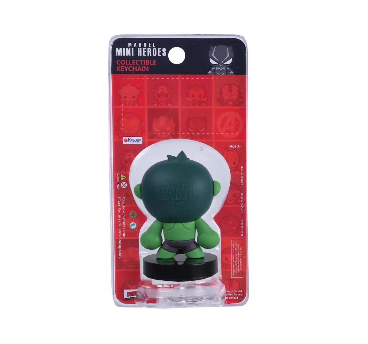 Marvel Hulk 2 in 1 Action Figurine & Keychain, Collectible, 3Y+