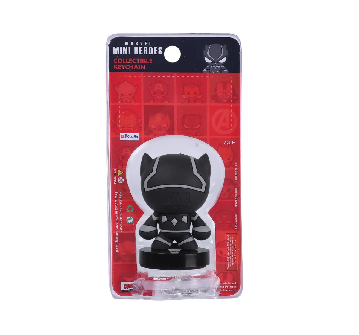 Marvel Black Panther 2 in 1 Action Figurine & Keychain, Collectible, 3Y+