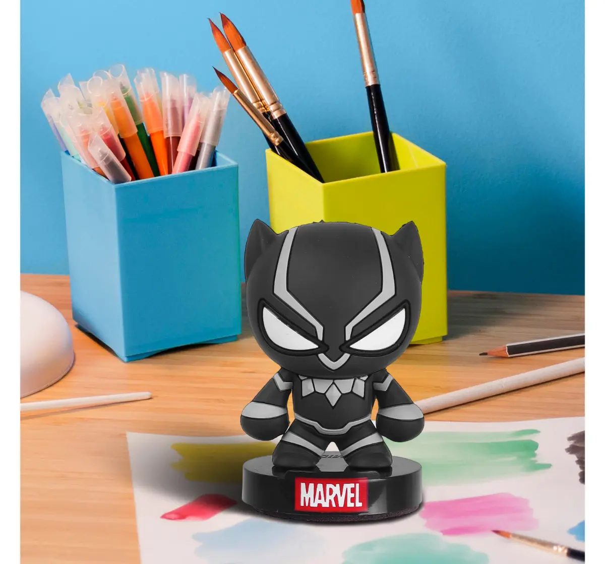 Marvel Black Panther 2 in 1 Action Figurine & Keychain, Collectible, 3Y+