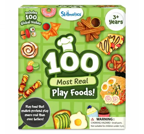 Skillmatics 100 Most Real Play Foods, Play Food For Realistic Pretend Play, 3Y+