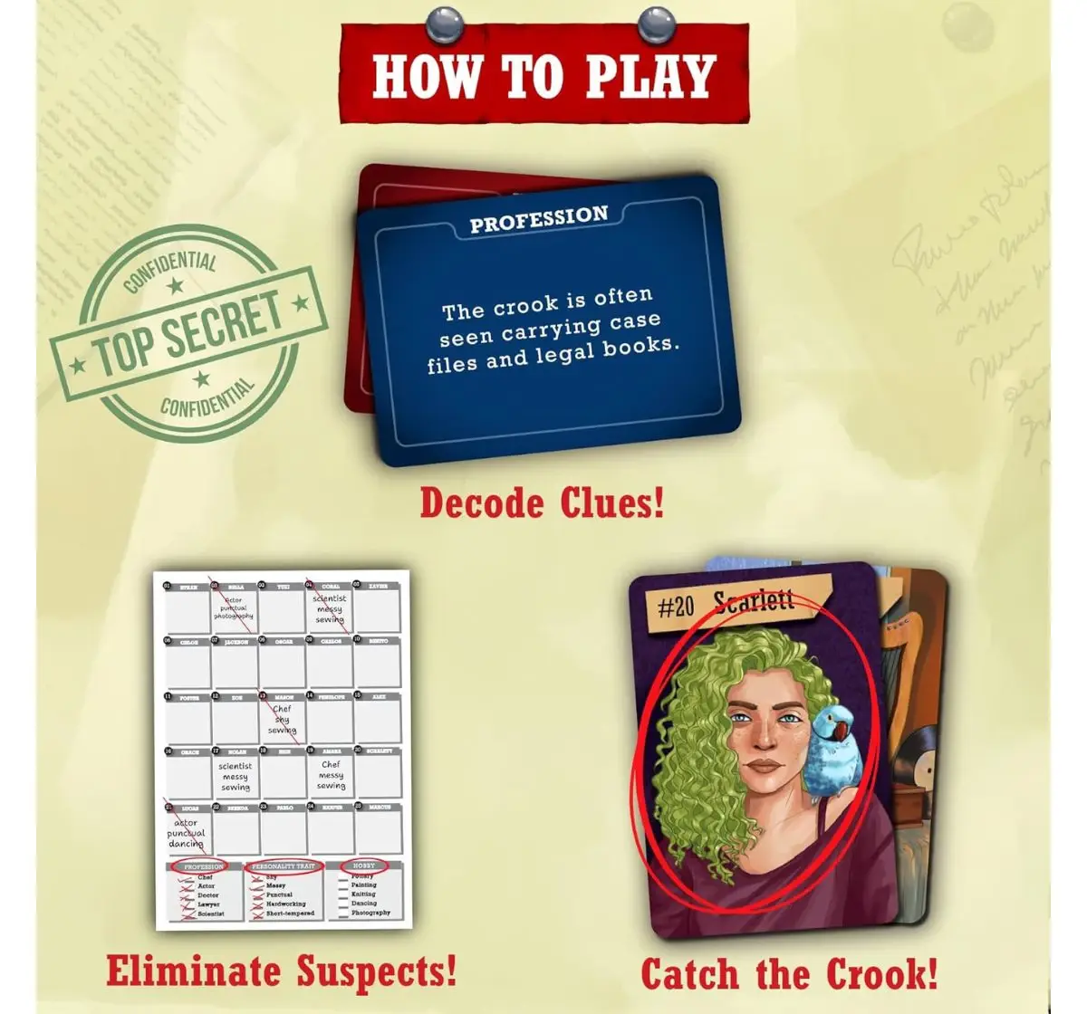 Skillmatics Catch The Crook, Strategy & Mystery Board Game, 10Y+