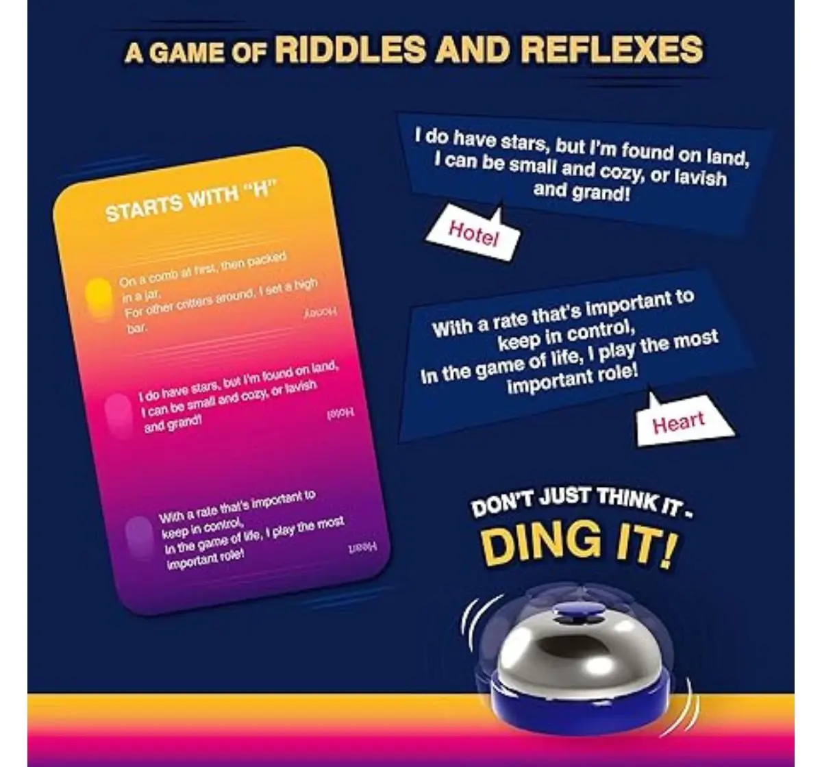 Gouda Games Dare To Ding?, A Card Game Of Riddles And Reflexes!, 12Y+