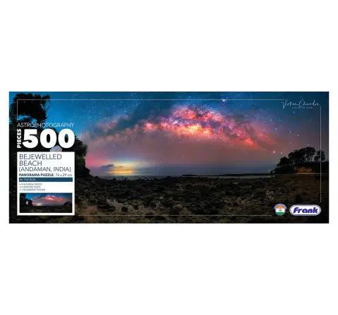 Frank Bejewelled Beach 500 pieces Astrophotography Panorama Puzzle, 10Y+