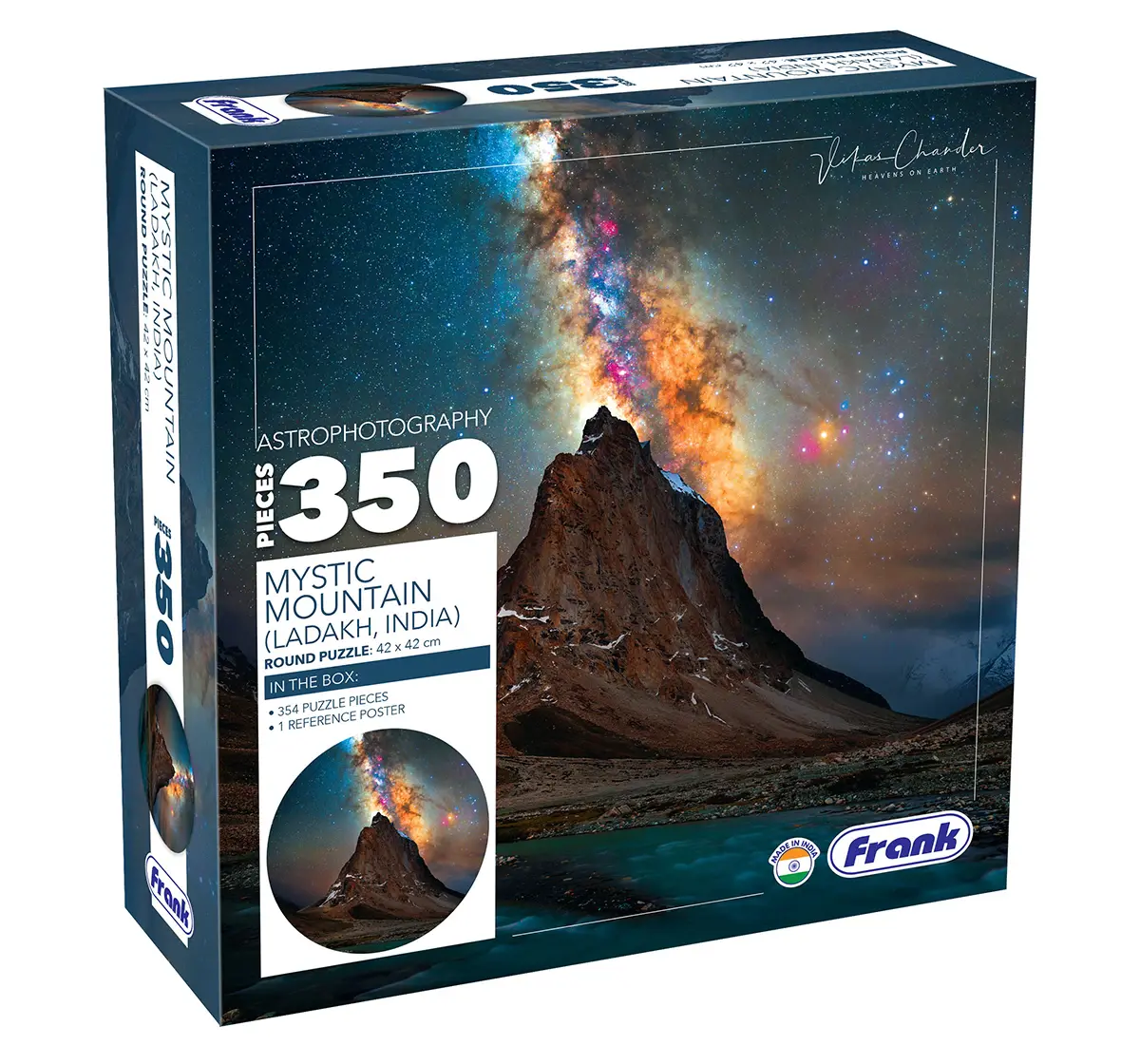 Frank Mystic Mountain 350 pieces Astrophotography Round Puzzle, 10Y+