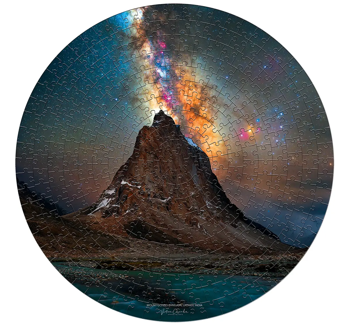 Frank Mystic Mountain 350 pieces Astrophotography Round Puzzle, 10Y+