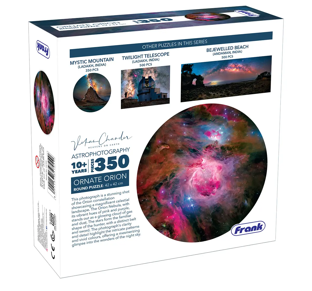 Frank Ornate Orion 350 pieces Astrophotography Round Puzzle, 10Y+