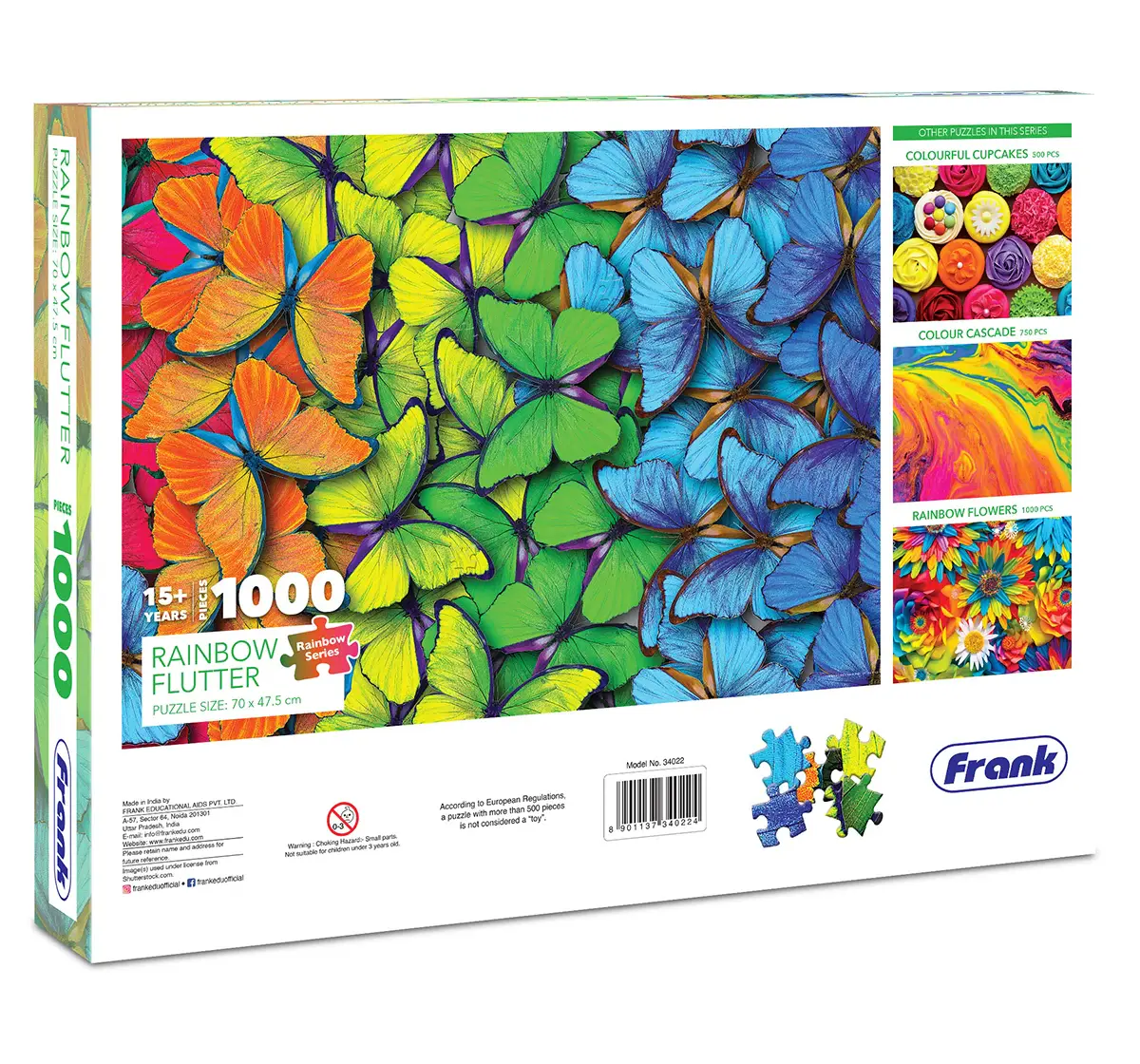 Frank Rainbow Flutter 1000 pieces Puzzle, 15Y+