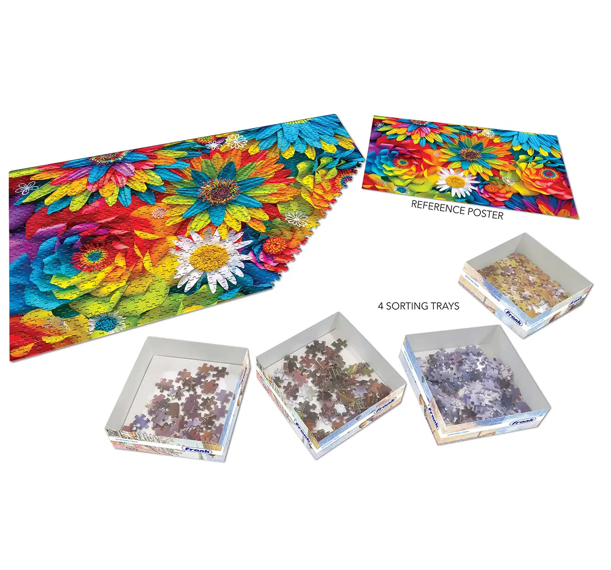 Frank Rainbow Flowers 1000 pieces Puzzle, 15Y+