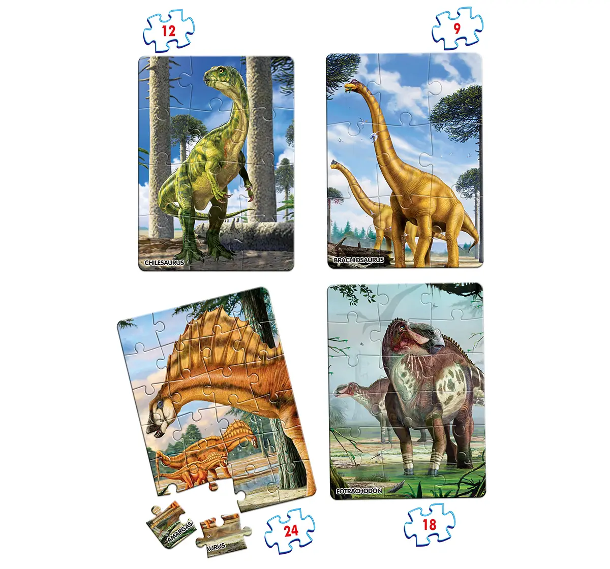 Frank National Geographic Kids Dinosaurs 4 In 1 Puzzles, 3Y+