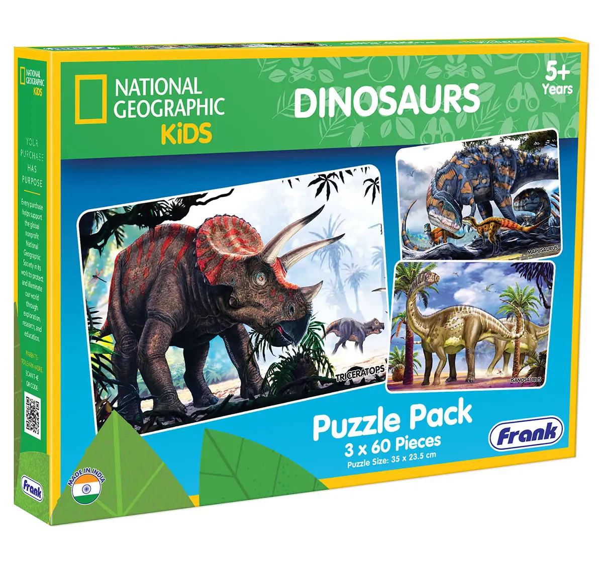 Frank National Geographic Kids Dinosaurs Puzzle Pack 3, 60 pieces, 5Y+