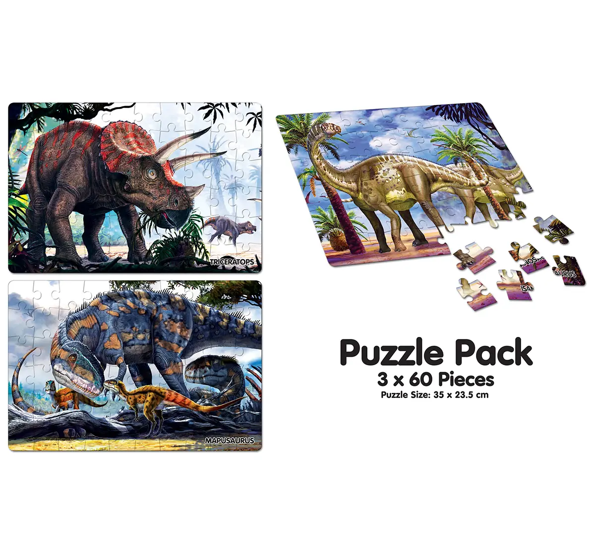 Frank National Geographic Kids Dinosaurs Puzzle Pack 3, 60 pieces, 5Y+