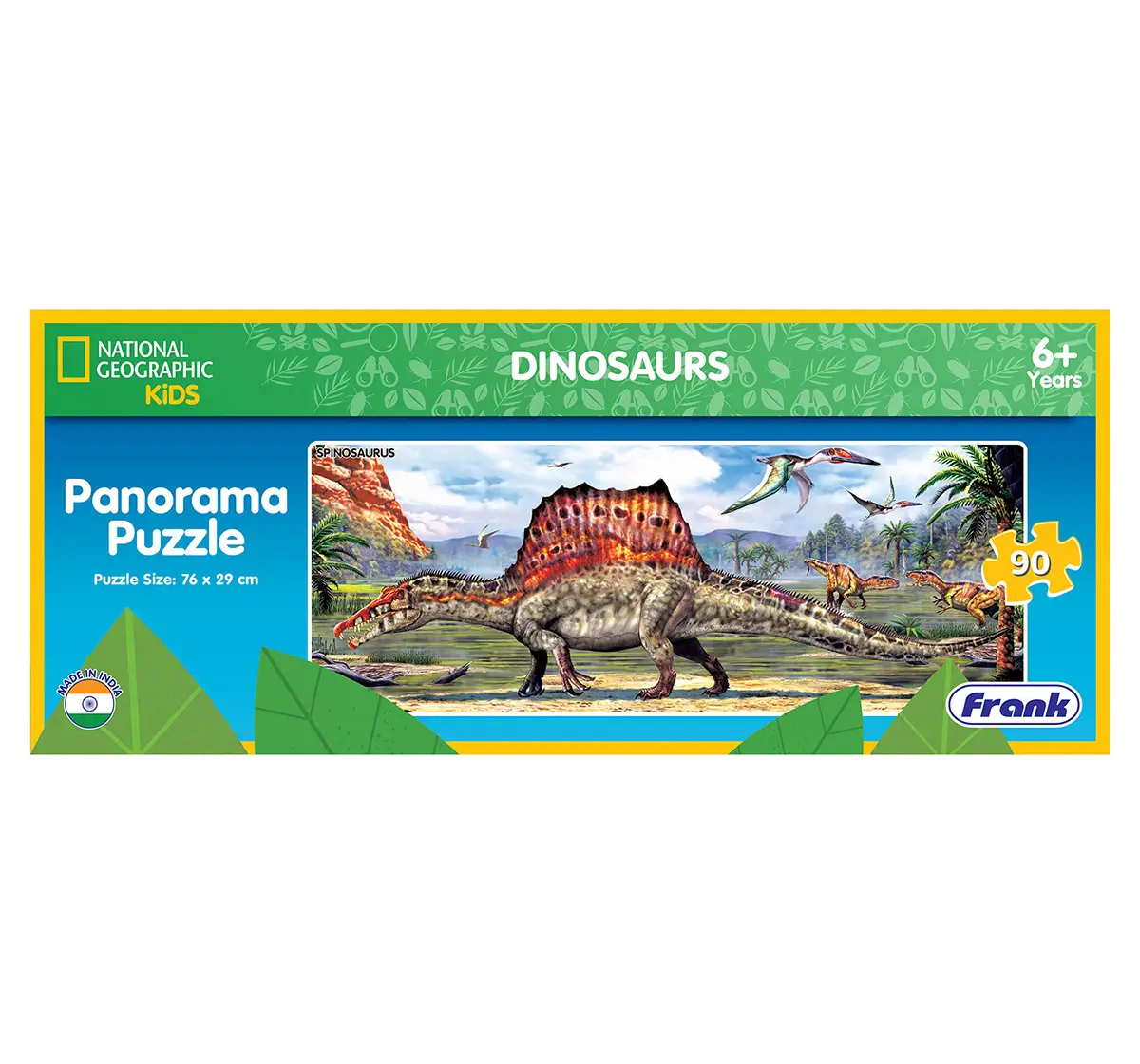 Frank National Geographic Kids Dinosaurs 90 pieces Panorama Puzzle, 6Y+