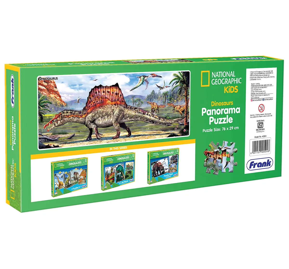 Frank National Geographic Kids Dinosaurs 90 pieces Panorama Puzzle, 6Y+