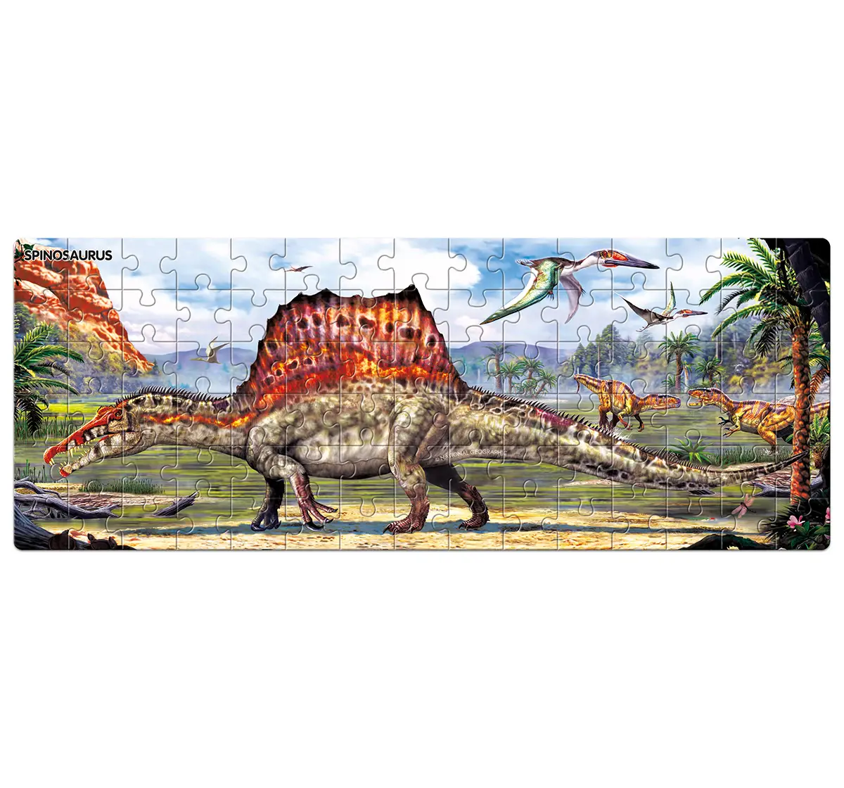 Frank National Geographic Kids Dinosaurs 90 pieces Panorama Puzzle, 6Y+