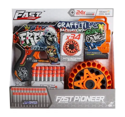 Fire Force Monster Rotary Electric Blaster with 24 Soft Darts, 8Y+