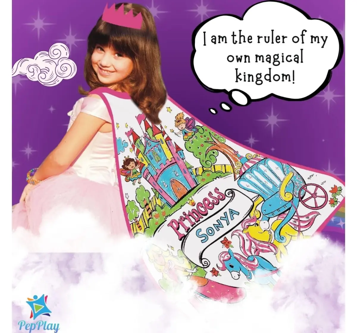 Pepplay Cotton My Princess Cape Coloring Kit, 6Y+