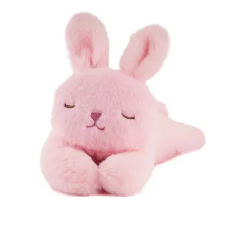 Fuzzbuzz Sleeping Bunny Soft Toy, 19cm, Pink, 18M+