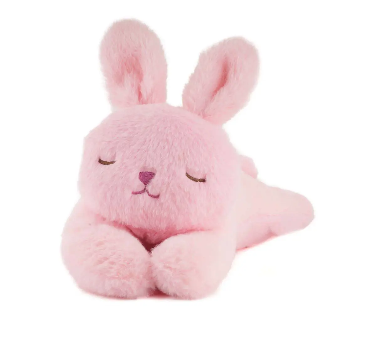 Fuzzbuzz Sleeping Bunny Soft Toy, 19cm, Pink, 18M+