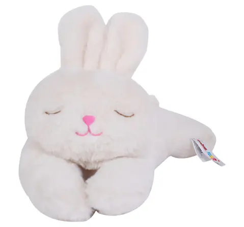 Fuzzbuzz Sleeping Bunny Soft Toy, 19cm, White, 18M+