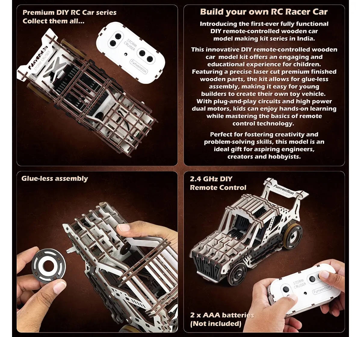 Funvention Storm Cruiser DIY Remote Control Car Model , 8Y+