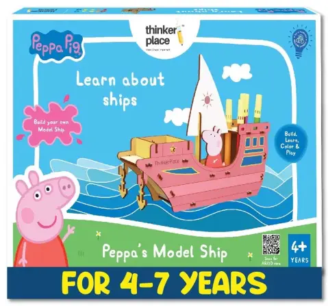 Thinkerplace DIY Peppa Pig - Cruise Ship Coloring Model, Educational Toys, 4Y+