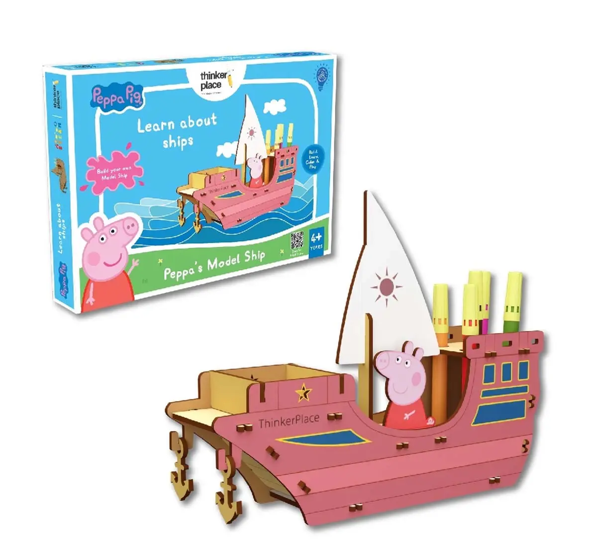 Thinkerplace DIY Peppa Pig - Cruise Ship Coloring Model, Educational Toys, 4Y+