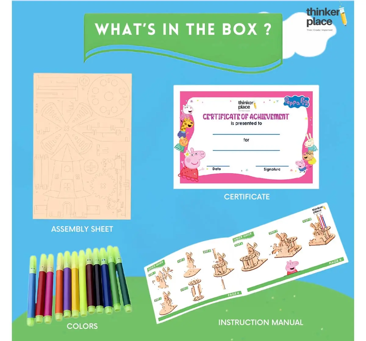 Thinkerplace DIY Peppa Pig - SpaceShuttle Coloring Model, Educational Toys, 3Y+