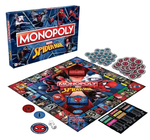 Monopoly Marvel Spider-Man Edition, Strategy Game for 2-6 Players, 8Y+