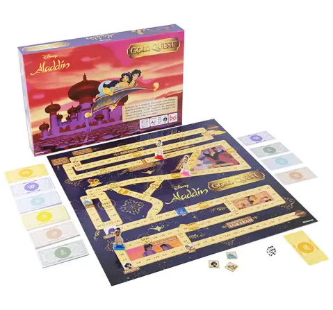 Borad Gold Quest, Aladdin Adventure with Disney's Aladdin Board Game, 6Y+, 2 to 6 Players