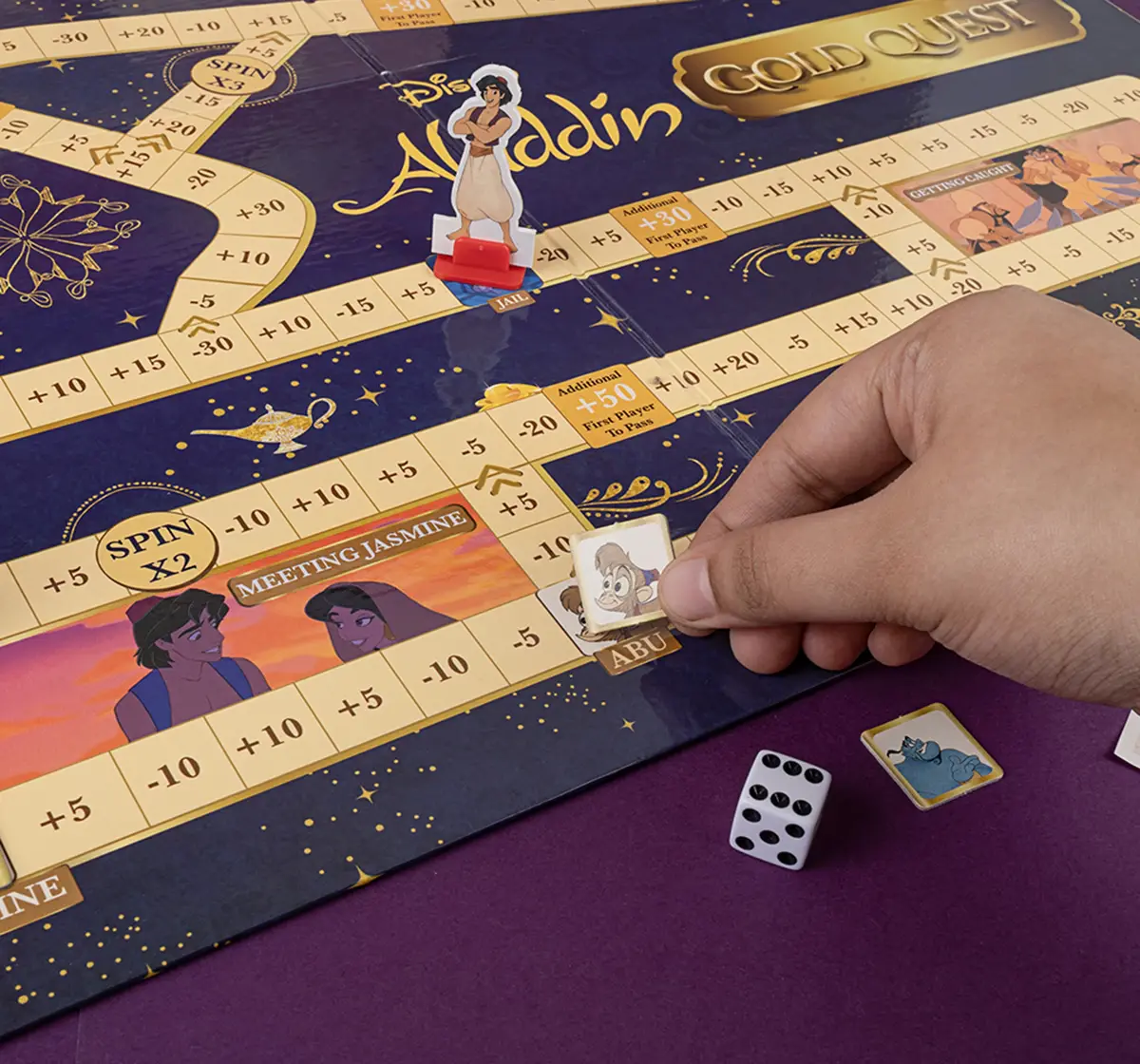 Borad Gold Quest, Aladdin Adventure with Disney's Aladdin Board Game, 6Y+, 2 to 6 Players