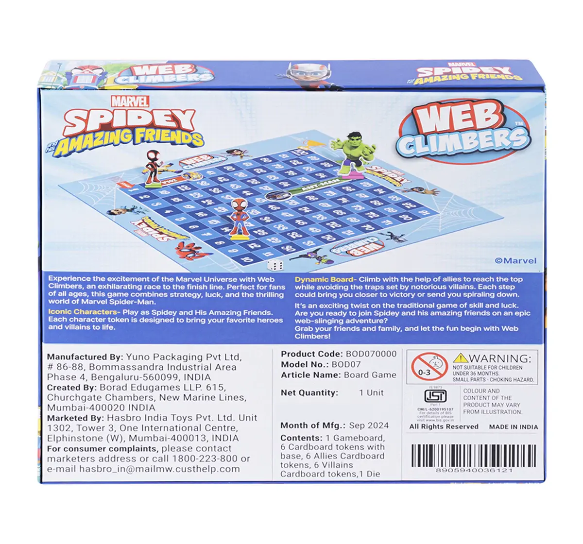 Borad Marvel Spidey and His Amazing Friends Board Game, 3Y+, 2 to 6 Players