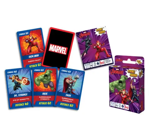Borad Strike Squad Card Game Marvel Avengers Edition, Strike in the Marvel Universe, 8Y+, 2 to 6 Players