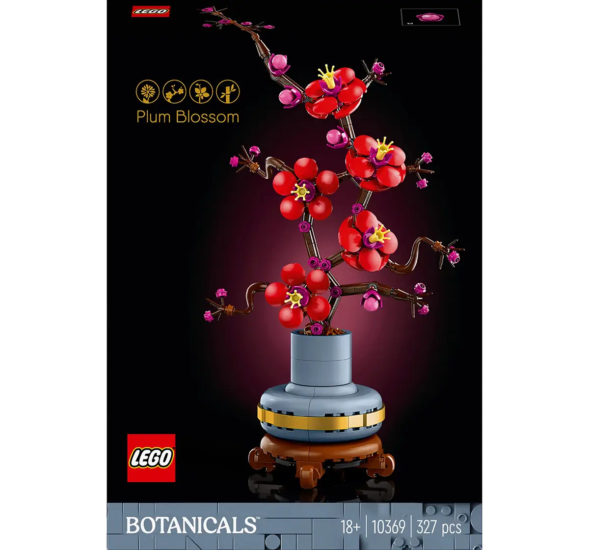 LEGO Icons Plum Blossom Flower Decor Display Set 10369 (327 Pieces) 18Y+