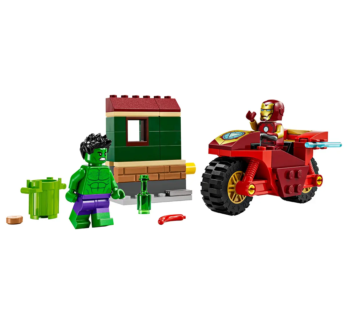 LEGO Marvel Iron Man with Bike and The Hulk Playset 76287(68 Pieces) 4Y+