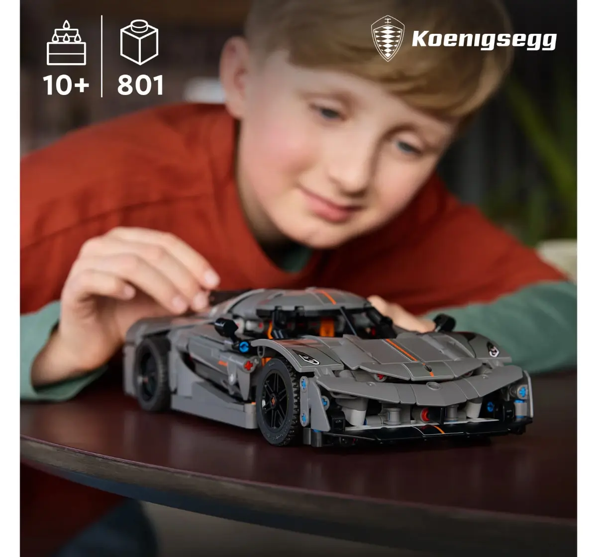 LEGO Technic Koenigsegg Jesko Absolut Gray Hypercar 42173 (801 Pieces), 10Y+