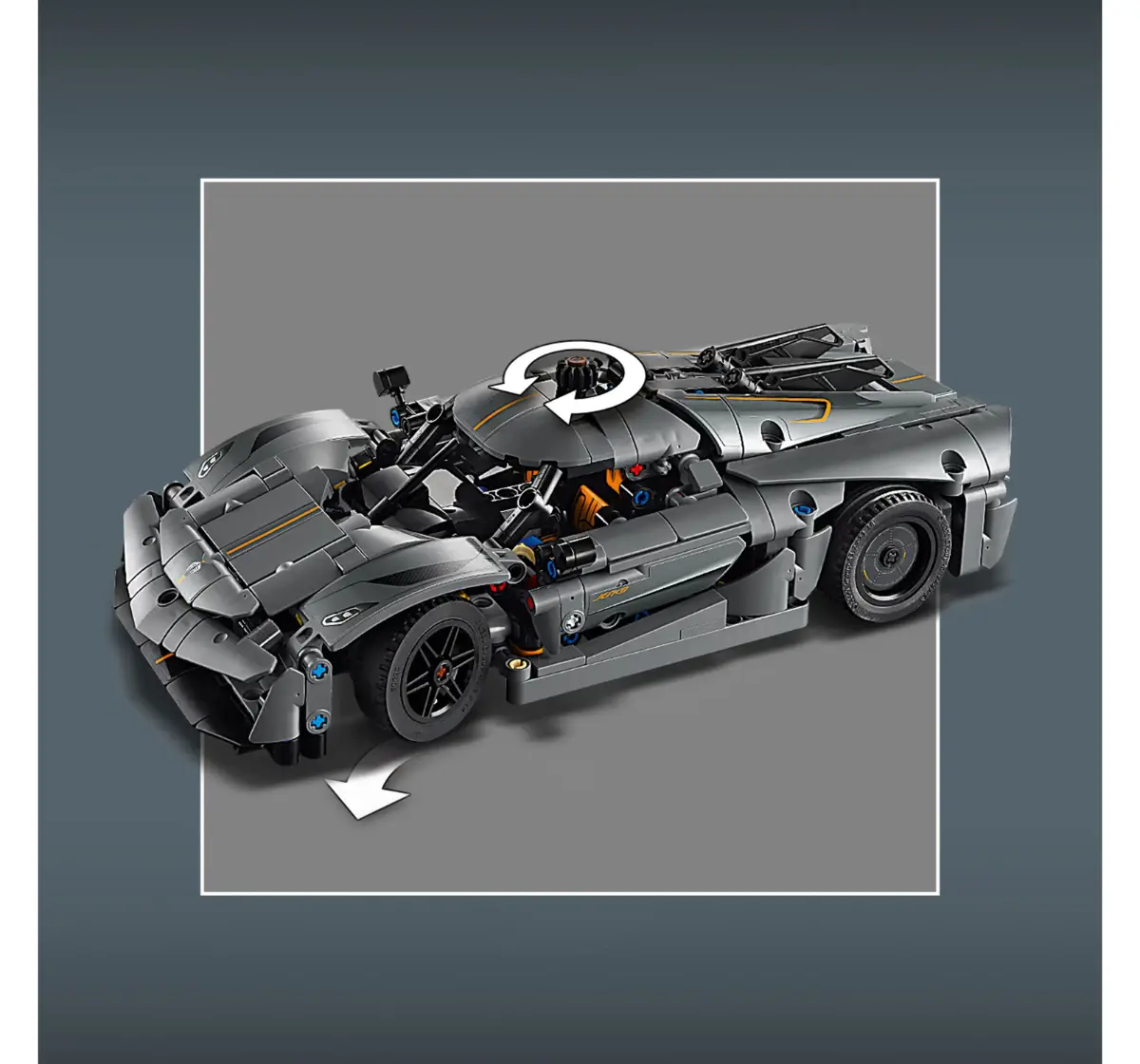 LEGO Technic Koenigsegg Jesko Absolut Gray Hypercar 42173 (801 Pieces), 10Y+