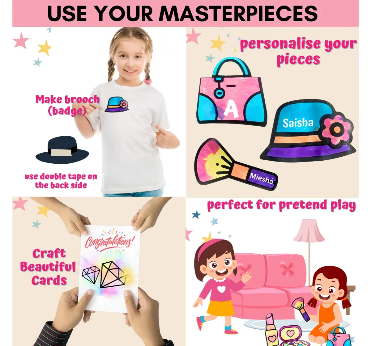 Craftopedia The Magical Color Transfer Paper Art - Fashion DIY Craft Kit, Kids, Creative Fashion-Themed Art Activity, 3Y+