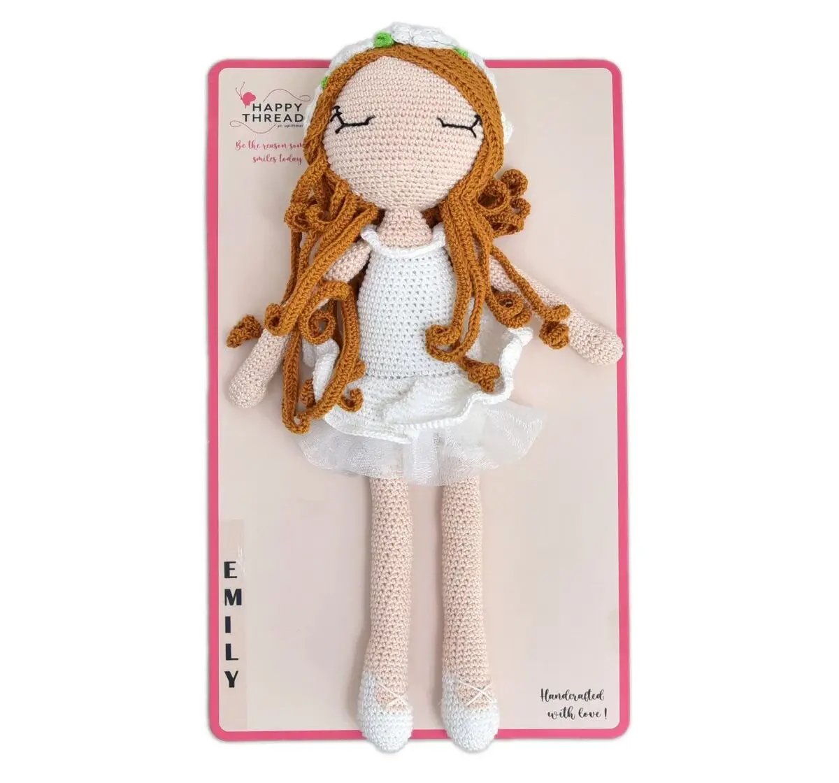 Happy Threads Emily, Handmade Crochet Stuffed Doll, 9M+