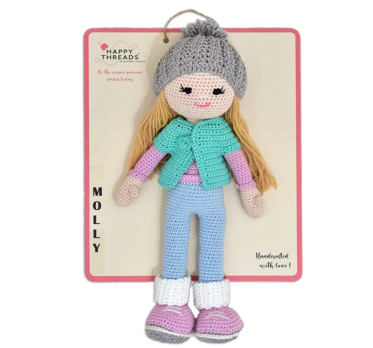 Happy Threads Molly Handmade Crochet Stuffed Doll, 9M+