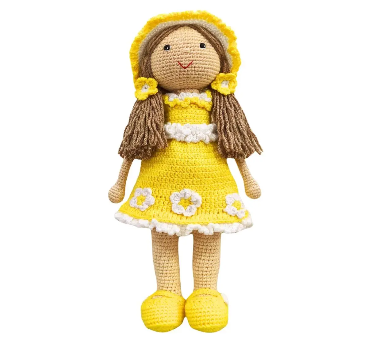 Happy Threads Sunshine, Handmade Crochet Stuffed Doll, 9M+