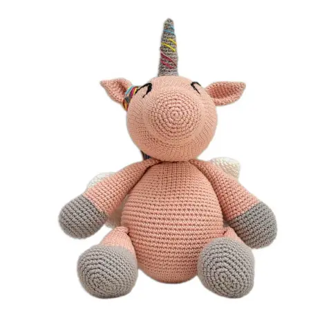 Happy Threads Bubblegum Unicorn, Handmade Crochet Toys, 6M+