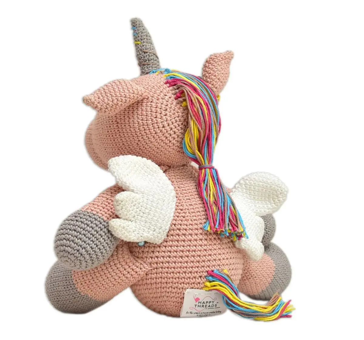 Happy Threads Bubblegum Unicorn, Handmade Crochet Toys, 6M+