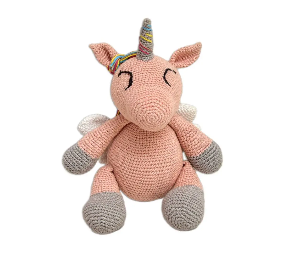Happy Threads Bubblegum Unicorn, Handmade Crochet Toys, 6M+