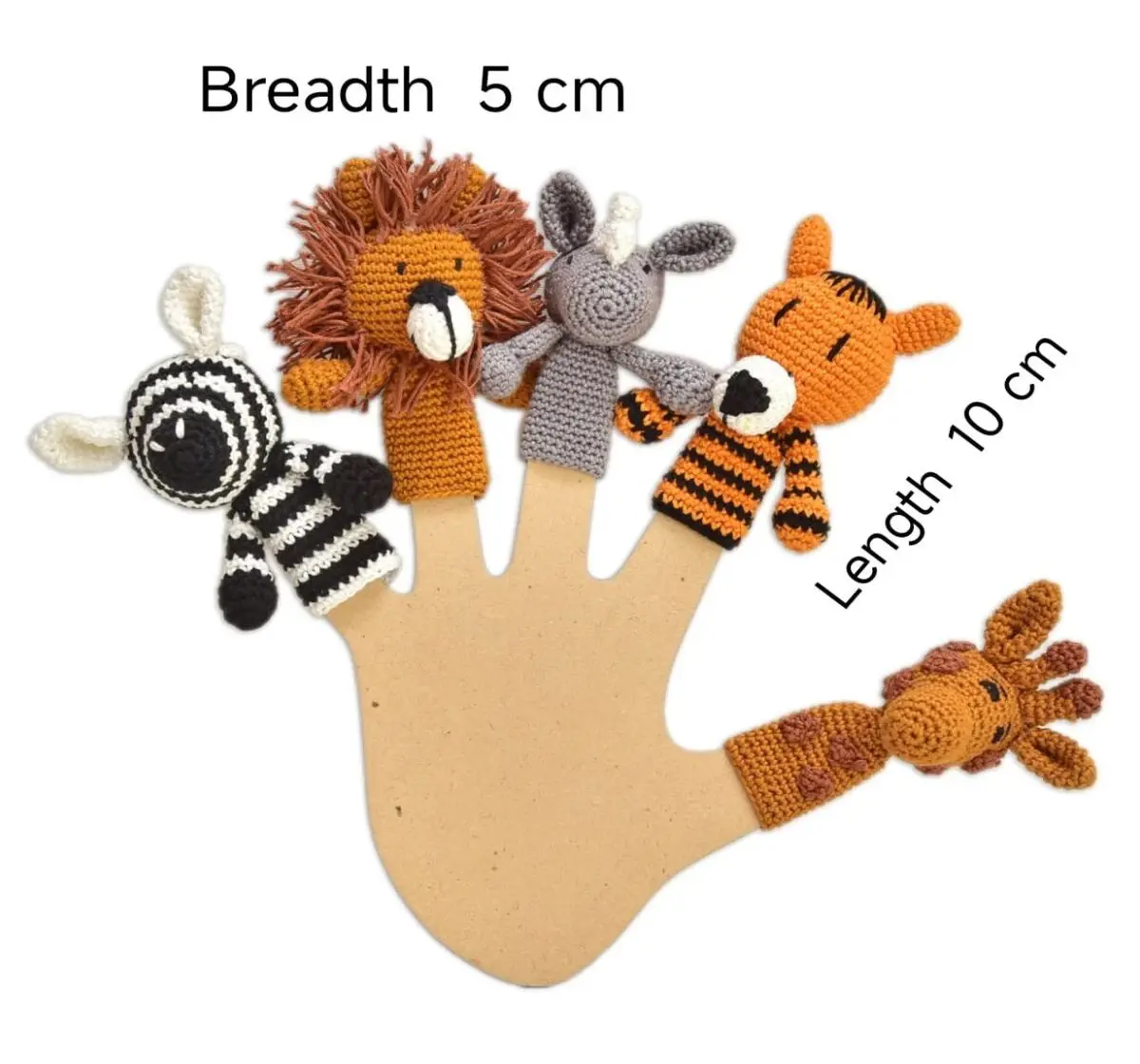 Happy Threads Handcrafted Amigurumi Wild Animal Finger Puppets, 3Y+