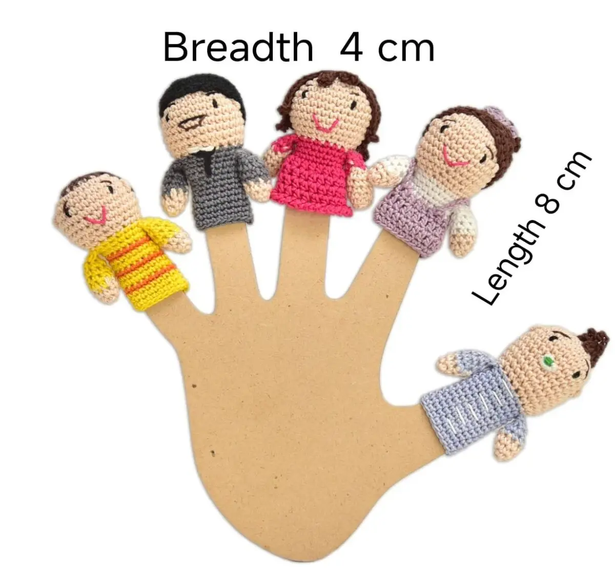 Happy Threads Handcrafted Amigurumi Family Finger Puppets, 3Y+