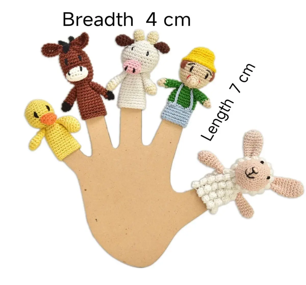 Happy Threads Handcrafted Amigurumi Ranch Pals Finger Puppets, 3Y+
