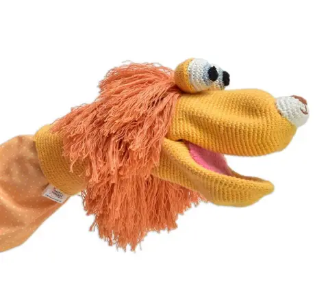 Happy Threads Handcrafted Leo the Lion Hand Puppets, 3Y+
