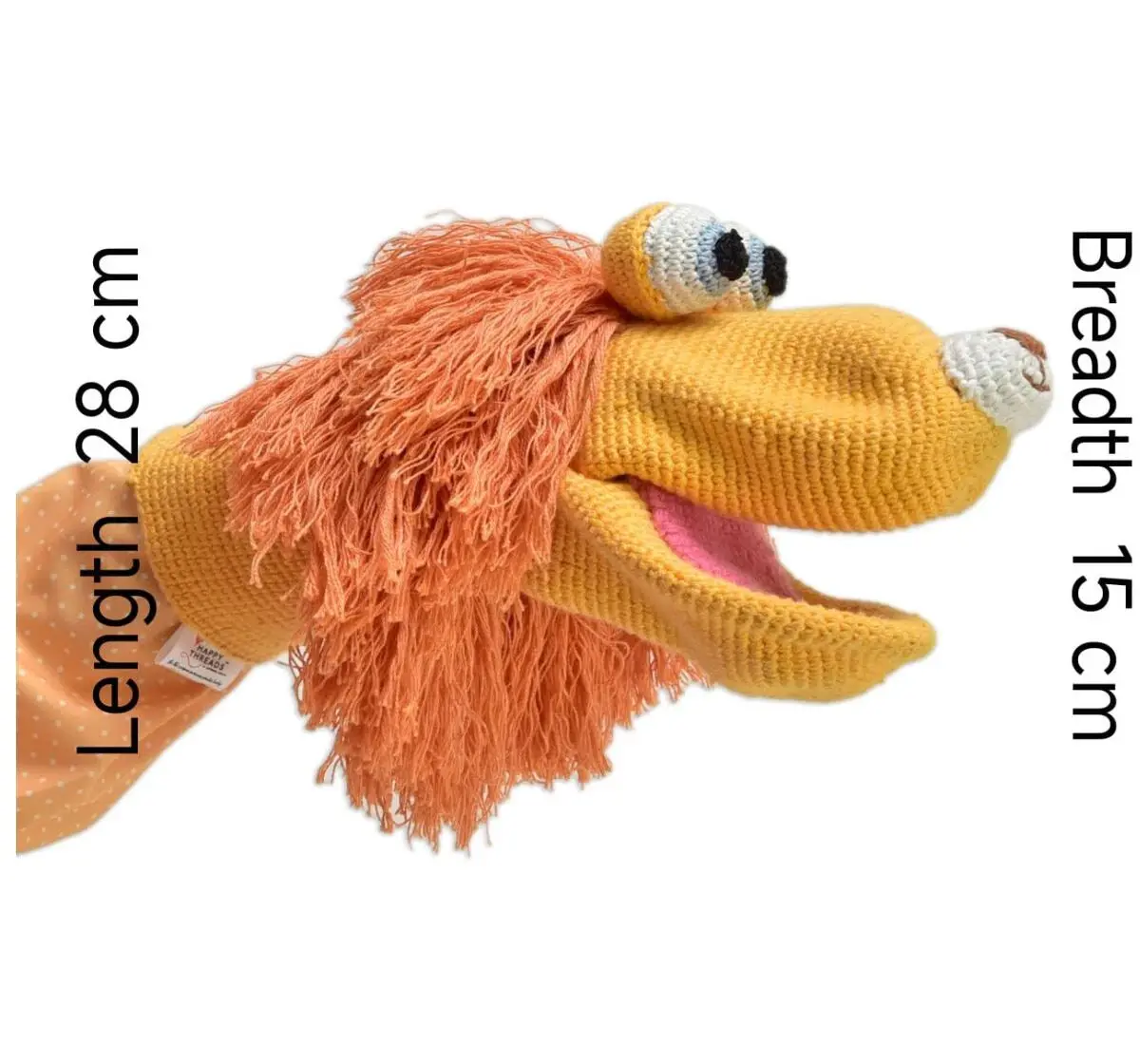Happy Threads Handcrafted Leo the Lion Hand Puppets, 3Y+