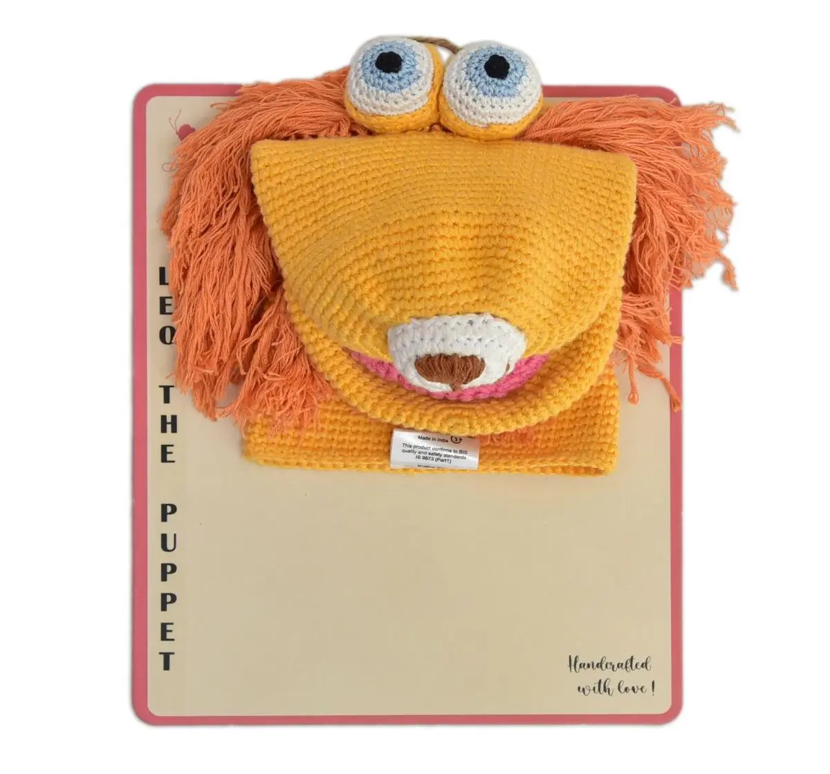 Happy Threads Handcrafted Leo the Lion Hand Puppets, 3Y+